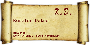Keszler Detre névjegykártya